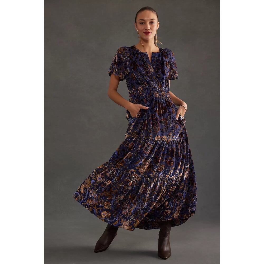 Anthropologie The Somerset Maxi Dress Velvet Devore Edition Size 2X Bohemian - Picture 6 of 16